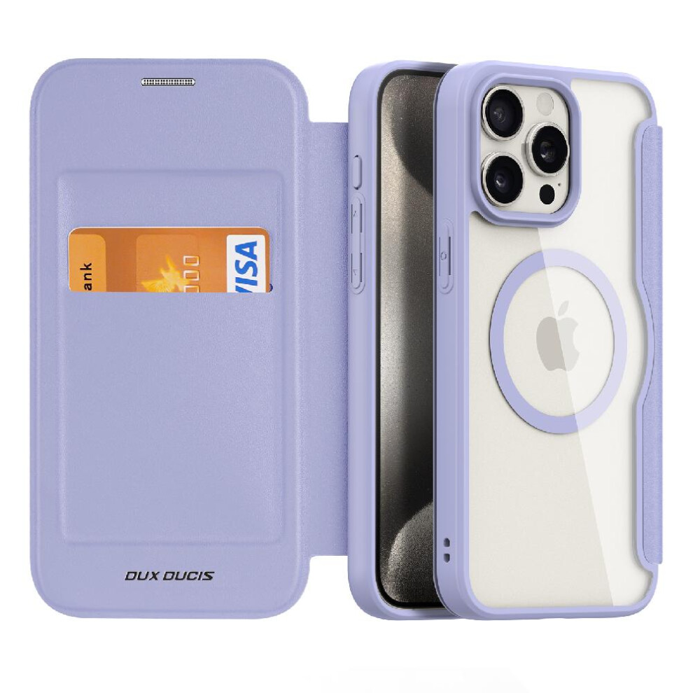 (Purple) Dux Ducis Case For Iphone 15 Pro Max Shockproof Full Protective Flip Folio Wallet Case Case Wallet Compatible With Magsafe With Rfid Blocking Purple 764549491940