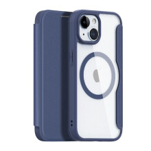 (Blue) DUX DUCIS Case For IPhone 15 With RFID Blocking Card Slot PU Leather Cover Shockproof Full Protective Flip Folio Wallet Case Case Wallet Compatible