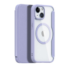 (Purple) DUX DUCIS Case For IPhone 15 With RFID Blocking Card Slot PU Leather Cover Shockproof Full Protective Flip Folio Wallet Case Case Wallet Compatible