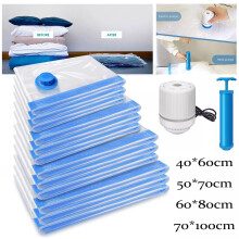 Vacuum Storage Bags for Clothes – 12-Pack with Electric & Hand Pumps, 4 Sizes (XL/L/M/S) Reusable, Space-Saving for Travel & Home Organization