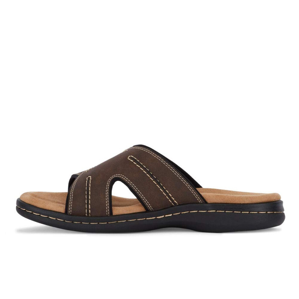 Dockers Mens Slide Sandal Dark Brown 14 Wide