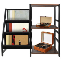 Record Player Stand with 3-Tier Storage Holds Up to 200 Albums