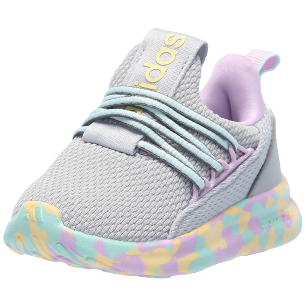 adidas Lite Racer Adapt 7.0 Sneaker  Grey/Semi Flash Aqua/Bliss Lilac  1 US Unisex Little Kid