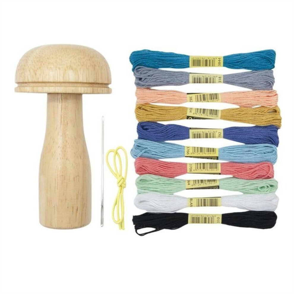 (B) Thread Socks Patchwork Tool Wooden Darning Tool Darning Mushroom Patching Tool Sewing Accesaries