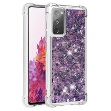 (As show, One size) Phone case for Samsung Galaxy S20 Fe 5g/4g bumper shell sparkling flowing liquid - purple