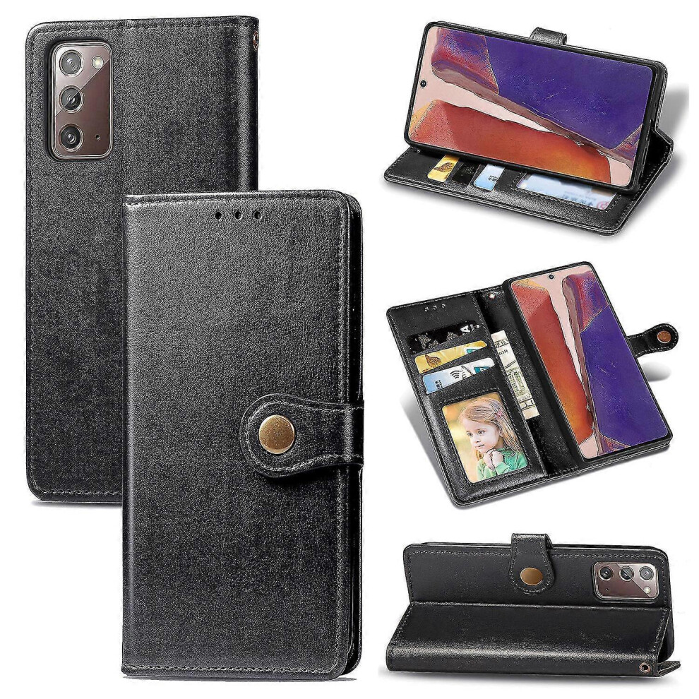 (As Show, One Size) Phone Case For Samsung Galaxy Note 20 Etui Retro Flip Wallet Magnetic Bumper Flip - Black Not,Specified 6953460340459