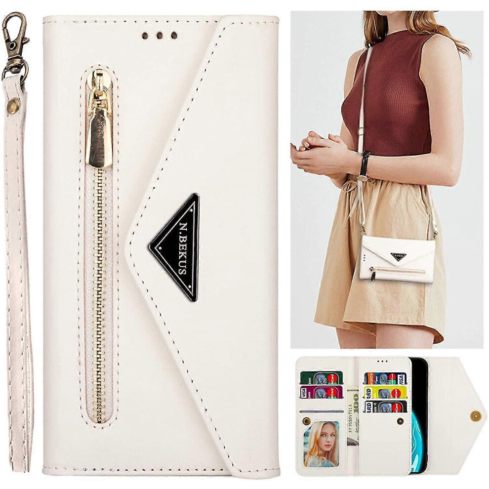 Photos - Case  Phone  cover for IPhone Xr detachable crossbody zippered wallet carrying  with 6 card holders, p(As show, One size)