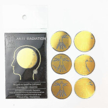 (As show, One size) 10 pieces radiation resistant mobile phone stickers, 24k gold