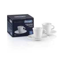 DeLonghi DLSc308 Porcelain Espresso cup & Saucer, Set of 2