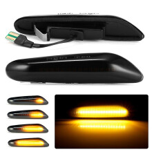 (Black) 2pcs Led Dynamic Side Marker Turn Signal Light Super Bright Sequential Blinker Light For Bmw E90 E91 E92 E93 E60 E87 E82 E81 E84