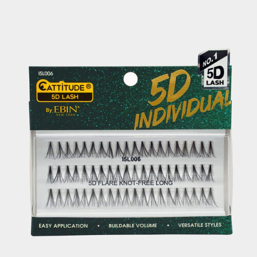 Ebin Cattitude 5D Individual Lash- Knot-Free Long (I5L006)