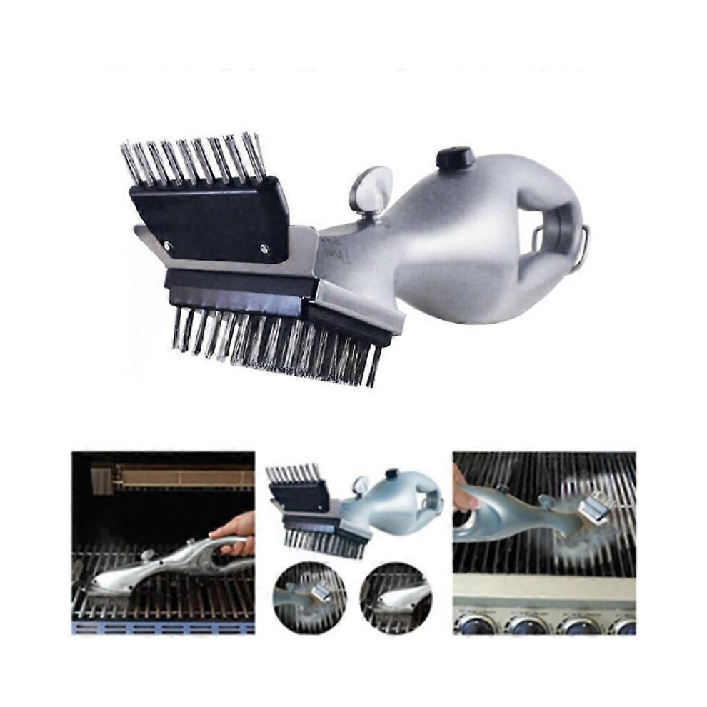 (As show, One size) BBQ Grill Brush Outdoor Stainless Steel  BBQ Grill Brush Barbecue Grill Cleaner Steam Cleaning Brushes