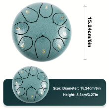 Colore blu ciano 8 Nota 15.24 cm tamburo, tamburo di pioggia per giardino esterno, tamburo in acciaio pioggia
