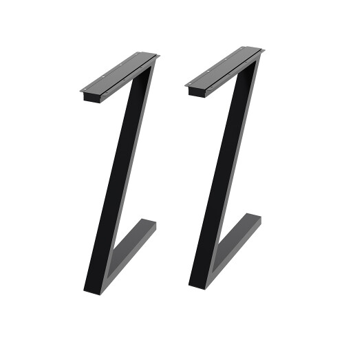 Living And Home 2Pcs Z-Shape Anti-slip Black Iron Table Legs H 71cm