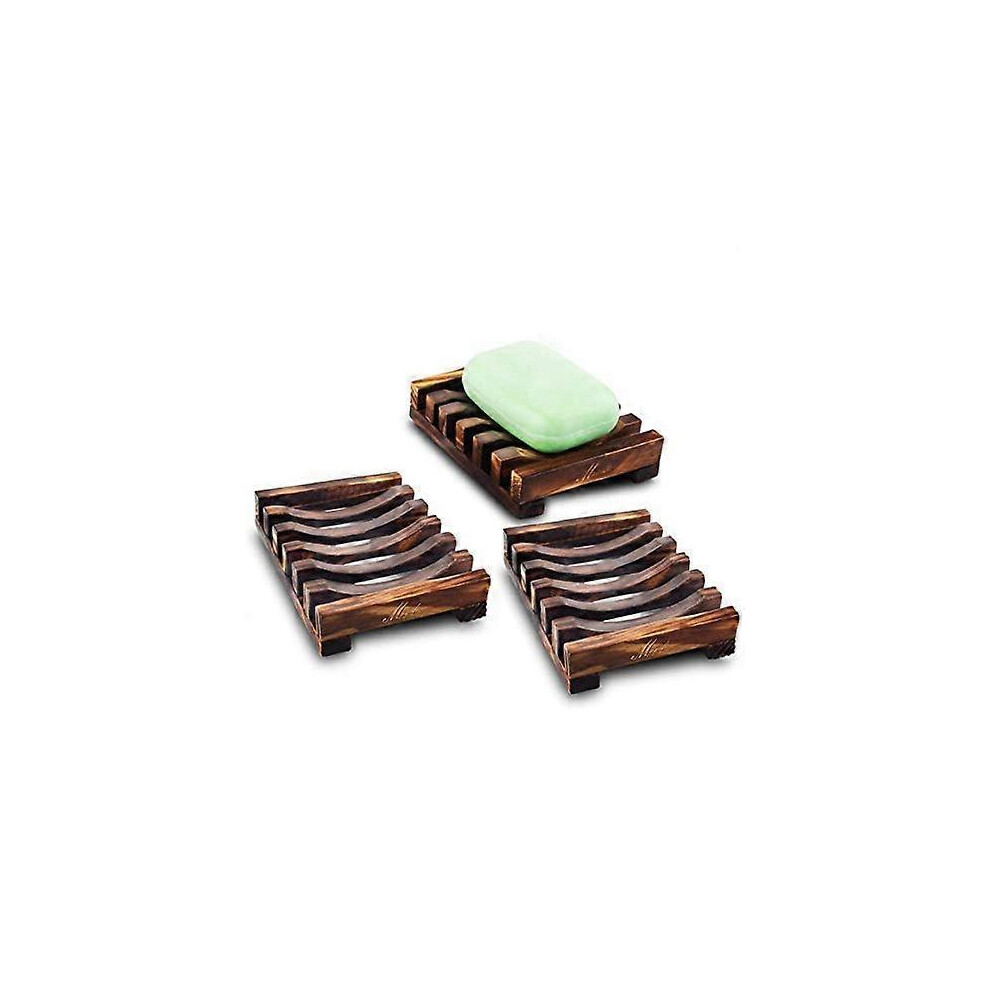 (As show, One size) LINJOU Bathroom Wooden Soap Case, Rectangular,  Natural Wooden Holder for Soap(3 Pack soap Dish)-image-OPC-PG7H7RH-NEW