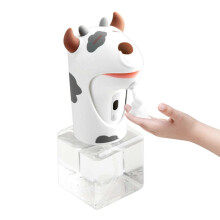(As show, One size) LINJOU Automatic Soap Dispenser, Cute Touchless Foaming Soap Dispenser(Cow)