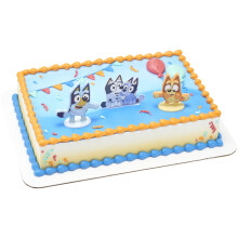 Decoset Bluey Dance Mode Cake Toppers 3 -czesciowy dekoracja ciasta z figurami niebieski