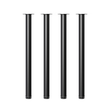 65cm/25.59 inch Set of 4 Black Round Metal Table Legs