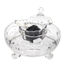 DUEBEL kaviaarin tarjoilusetti 1 lasillinen tarjoilukulho plus 2 kpl. x Mother of Pearl Caviar Spoon -Kaviaariastian tarjoilusetti Katkarapujhdytin