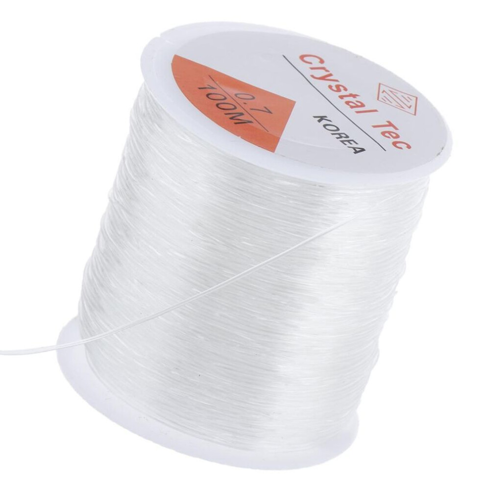(clear, 0.7mm) 1 Roll Clear Elastic Thread Jewelry Making Cord Accessories 100 Meters 0.5mm