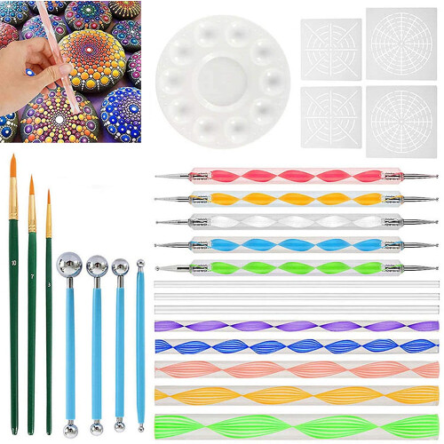 (As show, One size) Mandala Dotting Tools Kits, 25 Tlg Mandala Dotting Tools Set