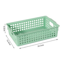 (As show, One size) 6pcs Plastic Storage Basket Organizer Bin Desktop Storage Basket Tray with Handle Fruit Basket