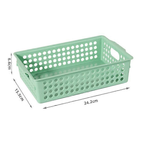 (As show, One size) 6pcs  Plastic Storage Basket Organizer Bin Desktop Storage Basket Tray with Handle Fruit Basket