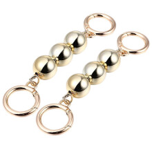 (As show, One size) 2pcs Shorts Pearl Chains for Bag Diy Round Imitation Pearl Bead Short Handle