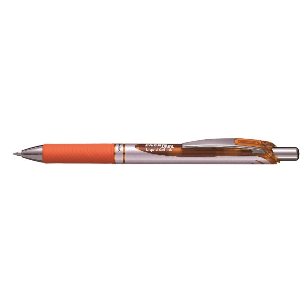 Pentel BL77 EnerGel 0.7mm Retractable Liquid Gel Roller Pen - Orange Ink (BL77-F)