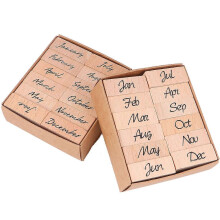 (As show, One size) 24 Pcs Letter Stamp Set Scrapbooking Wooden Mini Stamps Set Craft Stamps Flower Stamp