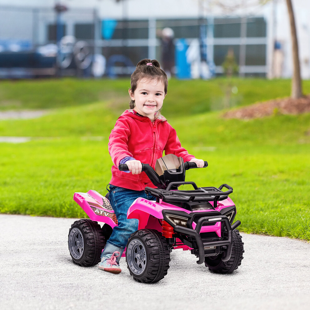 HOMCOM Kids Ride-on Four Wheeler ATV - Pink, Real Working Headlights, 18-36 Months - Image 4