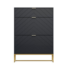 (Black) UEV Shoe Storage Cabinet V-Line Shoe Rack