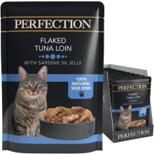 HiLife PERFECTION Wet Cat Food Flaked Tuna Loin with Sardine in Jelly Natural Ingredients Grain Free 18 x 70 g Pouches