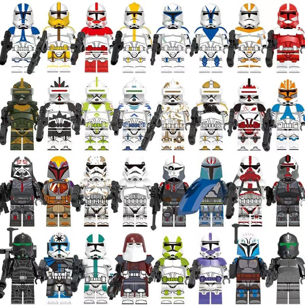 Bonxaif (32Pcs) 32Pcs Star Wars Lmperial Stormtroope Legion Clone Trooper Assembled Minifigures Children's Toys Fit Lego