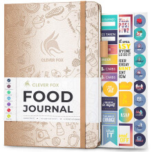 Clever Fox Food Journal  Tgliches Ernhrungstagebuch, Mahlzeitenplaner zum Verfolgen von Kalorien und Nhrstoffen, Gewichtstracker, Notizbuch A5 (p