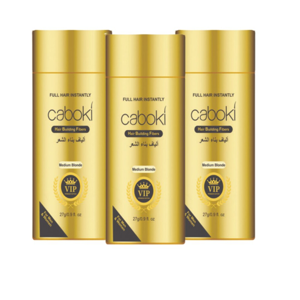 Caboki Medium Blonde Hair Building Fiber | Instant hair volume & Thinning hair solution - Pack of 3 ( 27g x 3 )