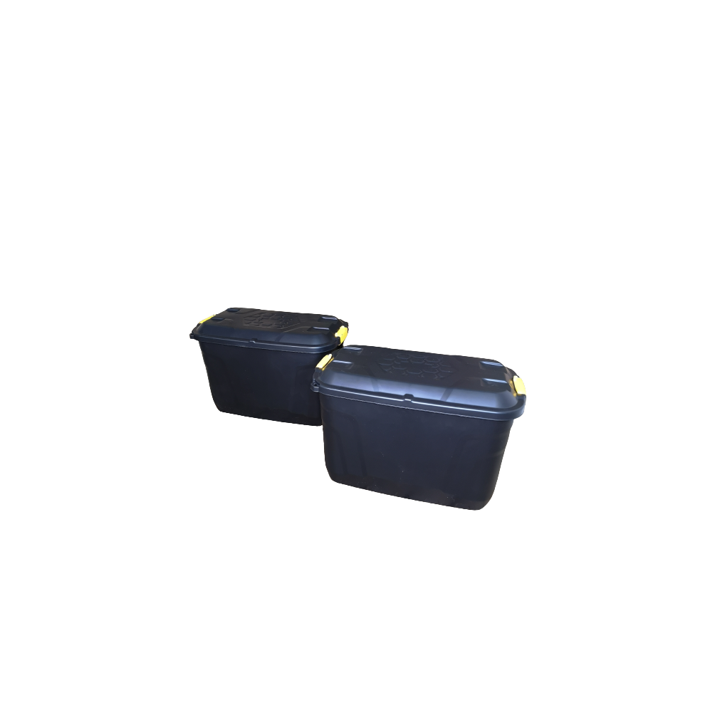 2 x 110L Heavy Duty Trunk on Wheels, Lockable, Stackable Storage Chest
