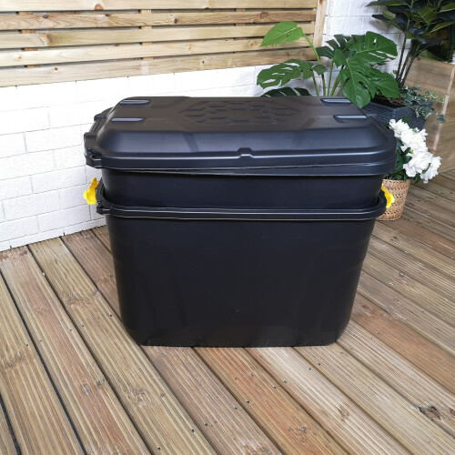 Strata 2 x 110L Heavy Duty Trunk on Wheels, Lockable, Stackable Storage Chest 1