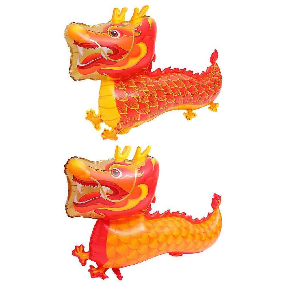 Kricely (As Show, One Size) 2Pcs Dragon Balloons Chinese New Year Balloons Dragon Shaped Balloons Spring Festival Balloon
