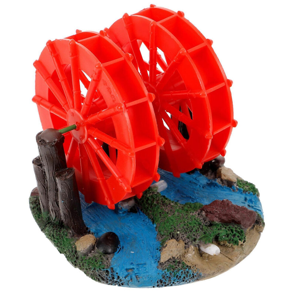 Kricely (As Show, One Size) Aquarium Decoration Waterwheel Ornament Windmill Fish Tank Landscaping Accessory