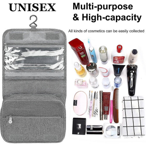Portable Waterproof Travel Toiletry Bag (Gray) 1