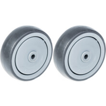 100mm 4" Rad grau Gummi mit Kunststoffkern stark 220kg Kapazität, Satz von 2