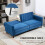 Homcom HOMCOM Convertible Sofa Futon Velvet-Touch Tufted Couch Sofa Bed Blue 5
