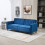 Homcom HOMCOM Convertible Sofa Futon Velvet-Touch Tufted Couch Sofa Bed Blue 1