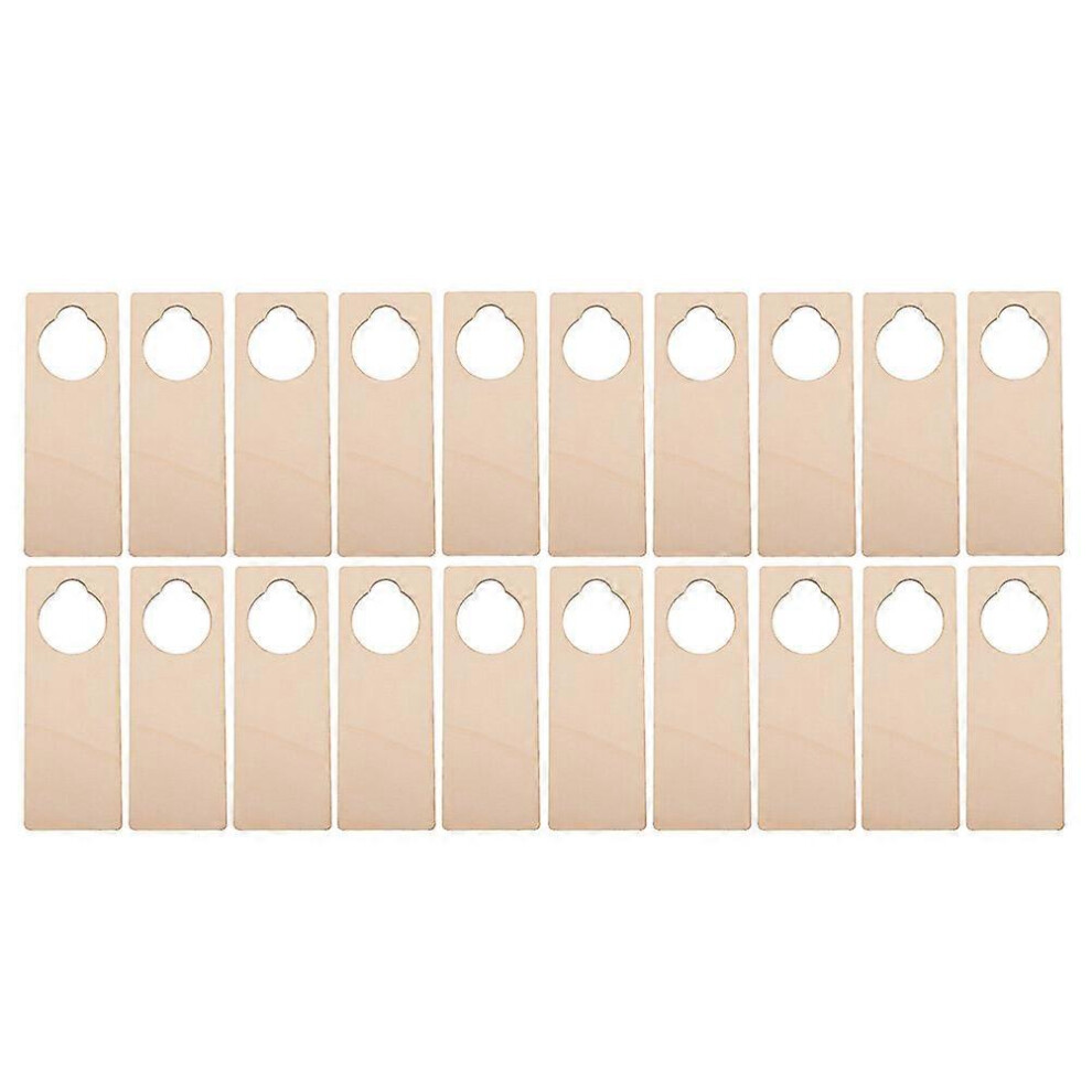 Kricely (As Show, One Size) 20Pcs Wooden Blank Door Knob Signs Diy Door Hanger Wooden Hanging Signs Unfinished Door Signs
