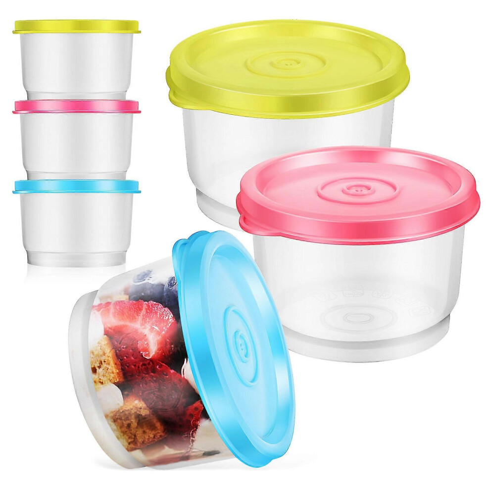 Kricely (As Show, One Size) 6Pcs Food Containers Reusable Food Storage Holders Condiment Containers Snack Holders With Lids 160Ml