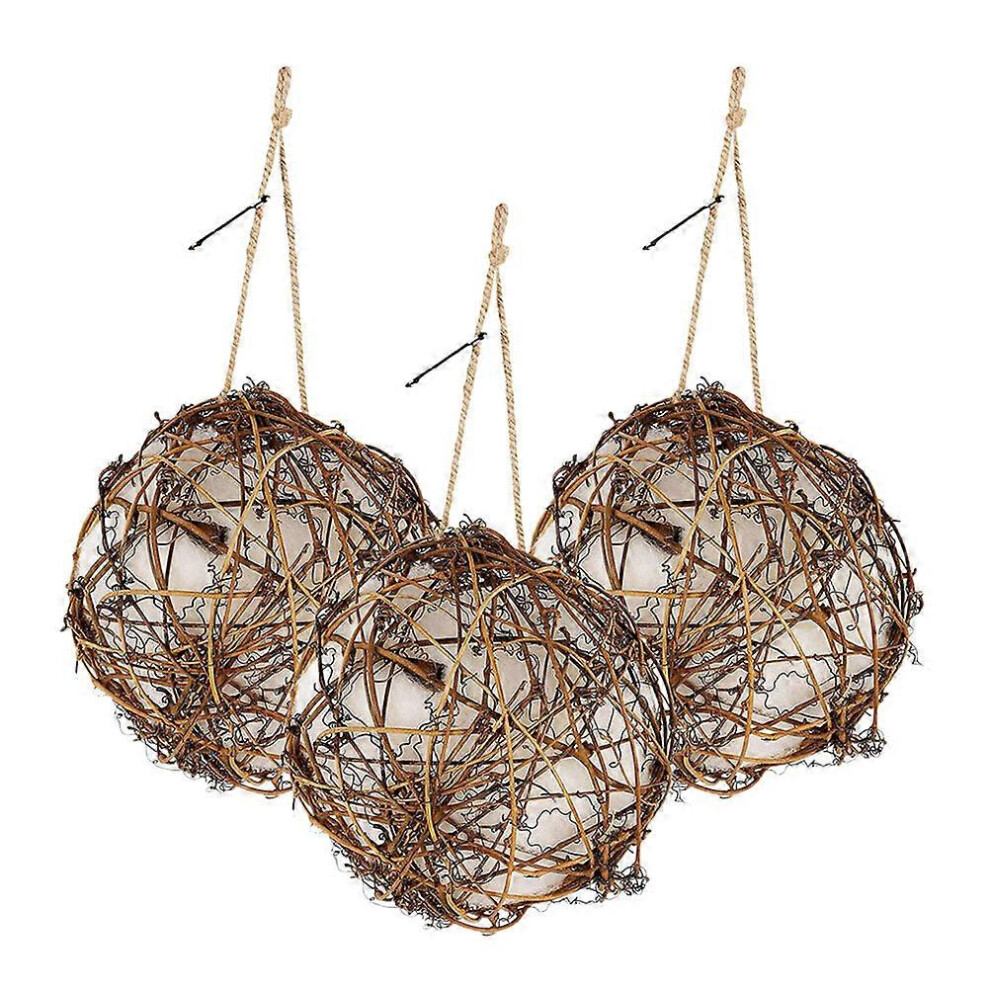 Kricely (As Show, One Size) 3Pcs Outside Roosting Pocket Bird Nesting Material Hummingbird Nest Bird Nest Hanging Decor