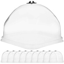 (As show, One size) 10Pcs Plants Protection Humidity Dome Plant Protective Cover Transparent Garden Plants Dome Cloche Dome