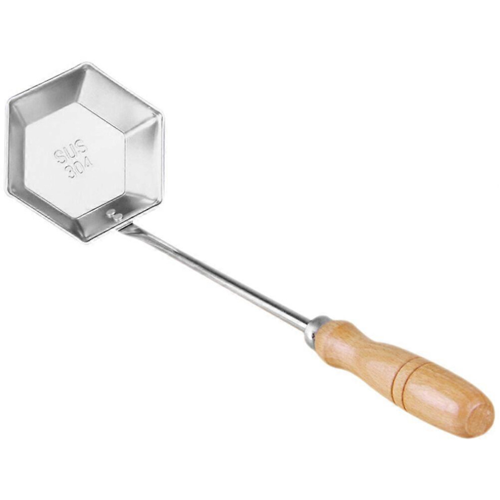 Kricely (As Show, One Size) Kitchen Non-Stick Oil Spoon Wooden Handle Spoon Tool For Frying Snack Frying Spoon