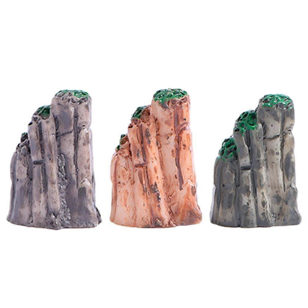 Kricely (As Show, One Size) 3Pcs Aquarium Mountain Miniature Mountain Miniature Figurines Bottle Planter Mountain Model